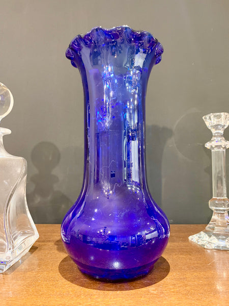 Vase 'Dame Jeanne' bleu canard 4L bleu canard en verre - L'Incroyable