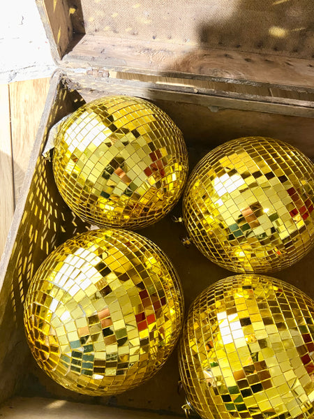 Boule à facettes dorée 25 cm, boule disco déco Twicy Store